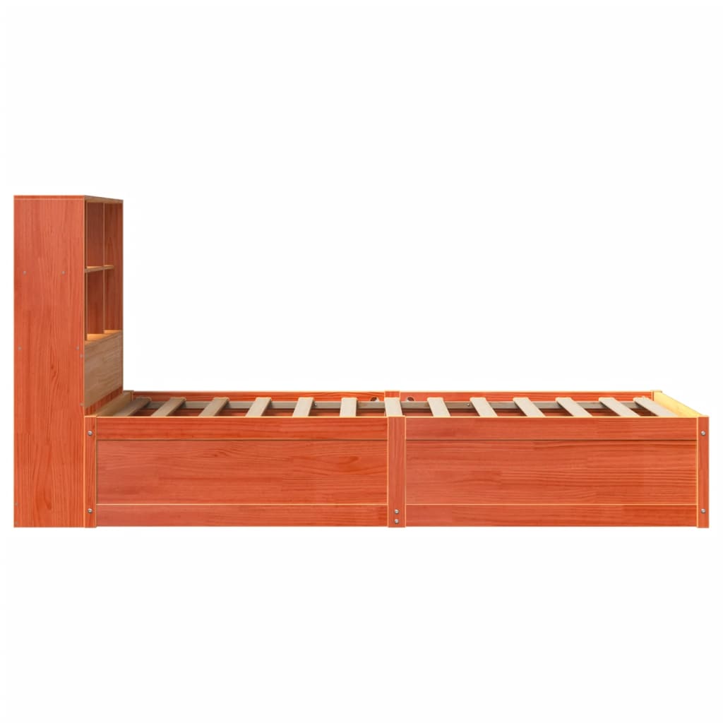 sengeramme uden madras 75x190 cm massivt fyrretræ gyldenbrun