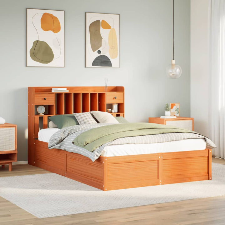 sengeramme uden madras 160x200 cm massivt fyrretræ gyldenbrun