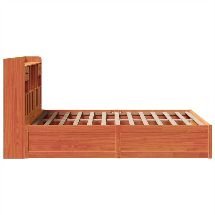 sengeramme uden madras 150x200 cm massivt fyrretræ gyldenbrun