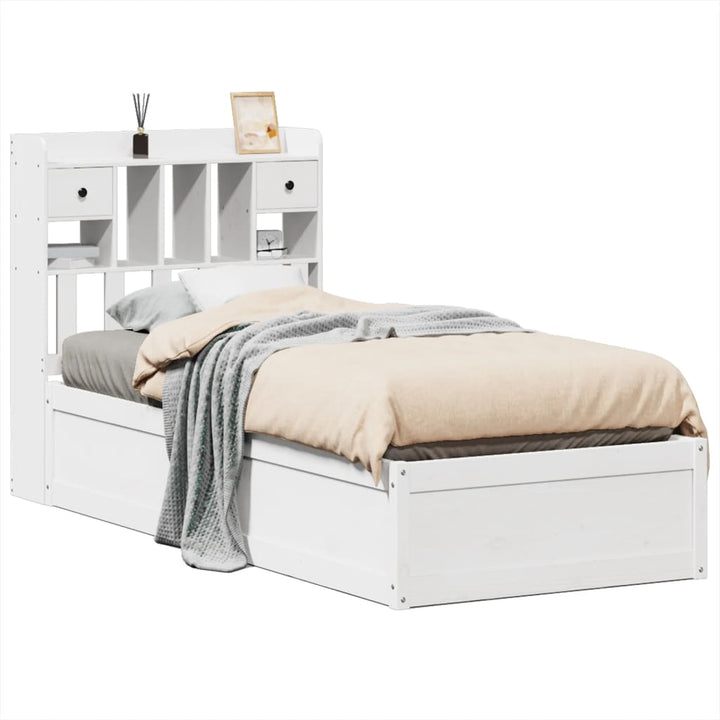 sengeramme uden madras 90x200 cm massivt fyrretræ hvid