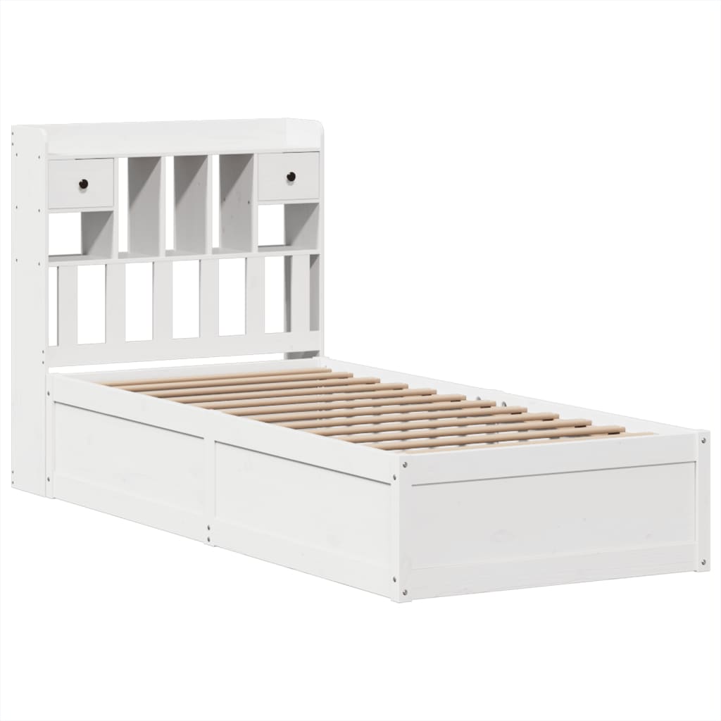 sengeramme uden madras 90x200 cm massivt fyrretræ hvid
