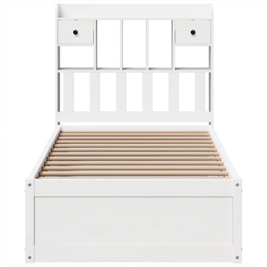 sengeramme uden madras 90x200 cm massivt fyrretræ hvid