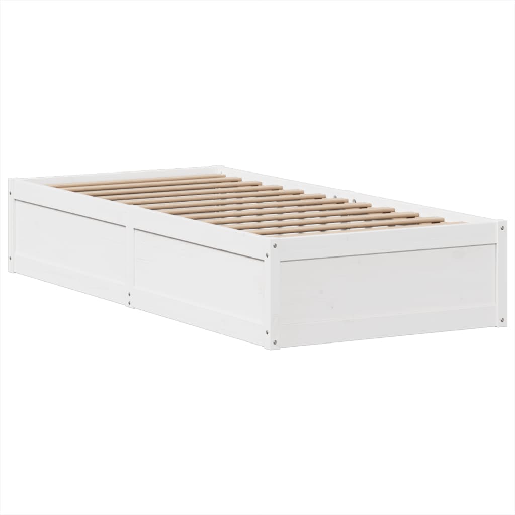 sengeramme uden madras 90x200 cm massivt fyrretræ hvid