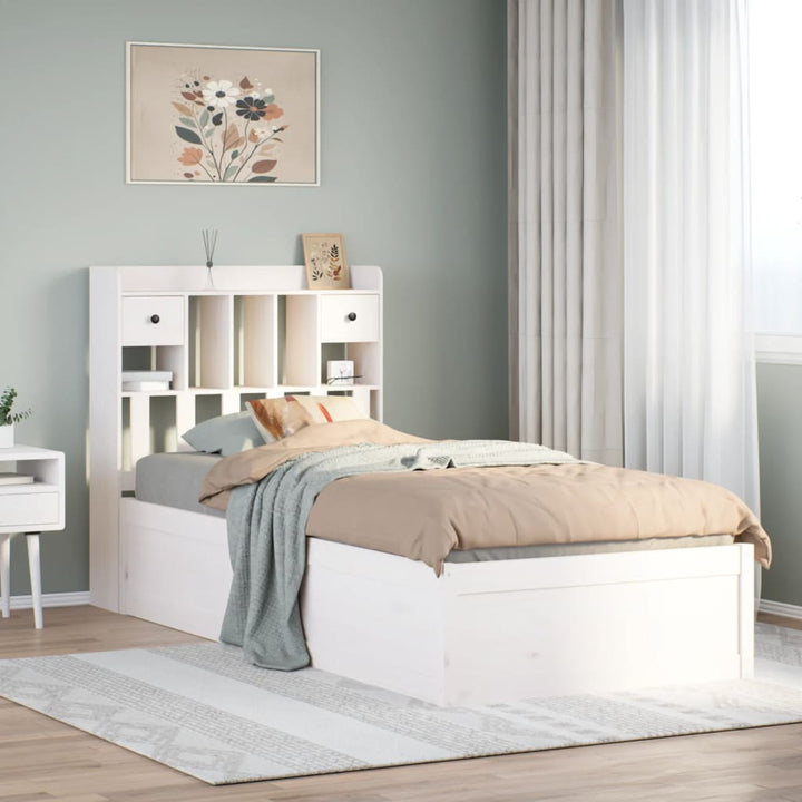 sengeramme uden madras 90x200 cm massivt fyrretræ hvid
