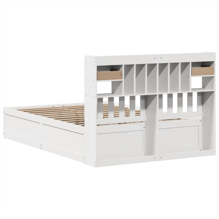 sengeramme uden madras 140x190 cm massivt fyrretræ hvid