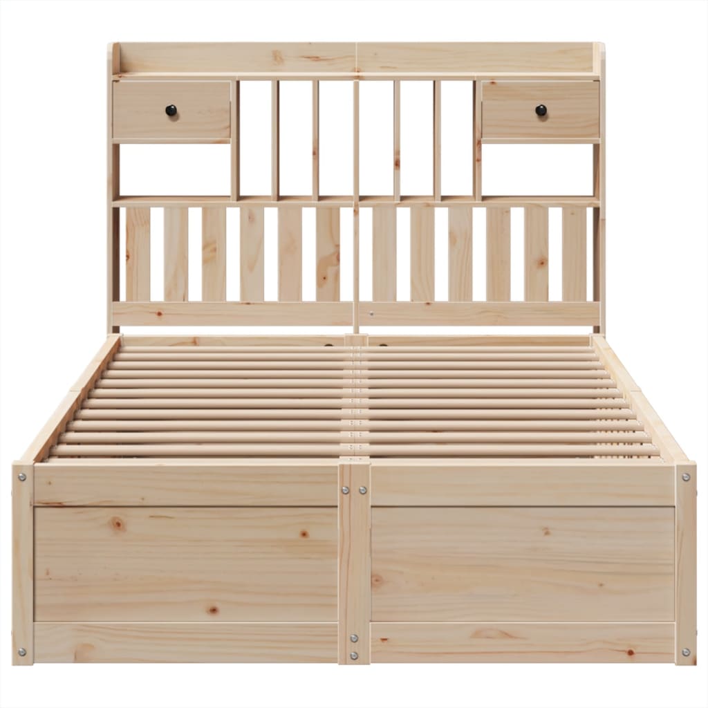 sengeramme uden madras 135x190 cm massivt fyrretræ hvid