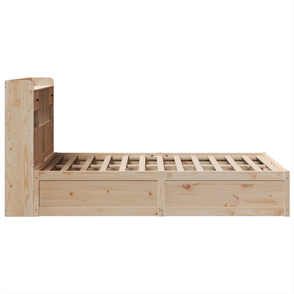 sengeramme uden madras 135x190 cm massivt fyrretræ hvid