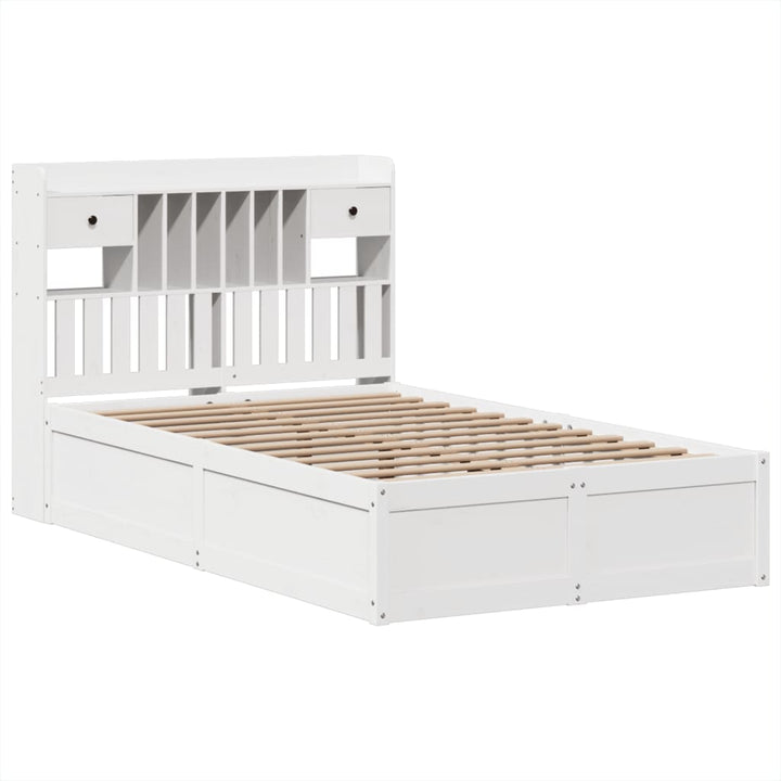 sengeramme uden madras 135x190 cm massivt fyrretræ hvid