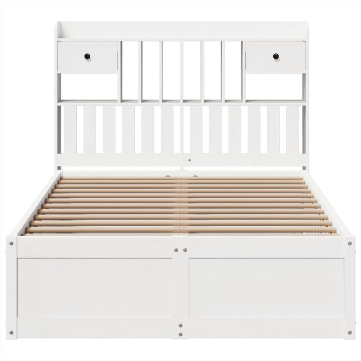 sengeramme uden madras 135x190 cm massivt fyrretræ hvid
