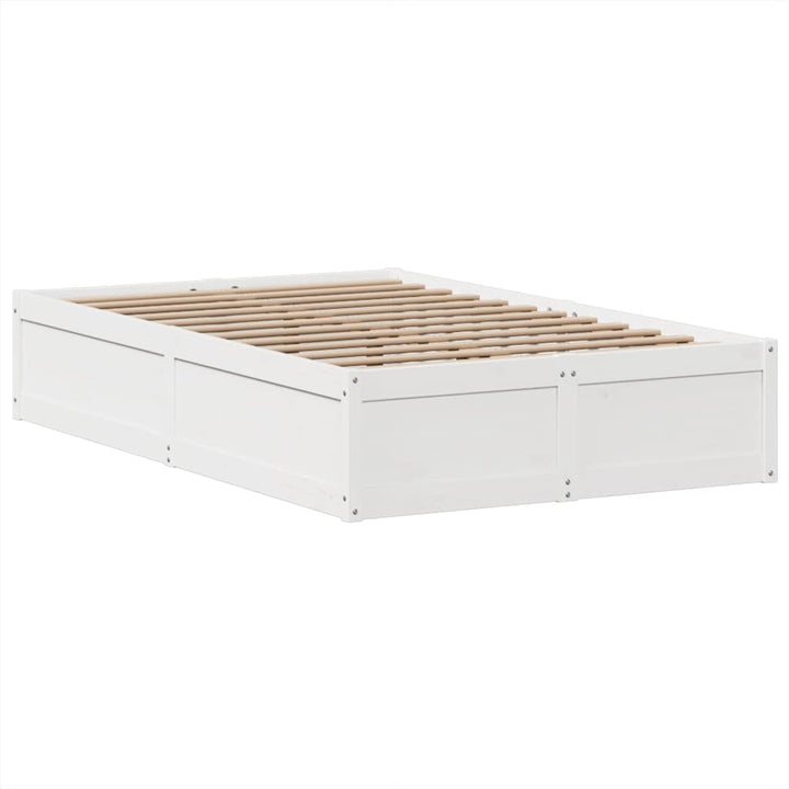 sengeramme uden madras 135x190 cm massivt fyrretræ hvid