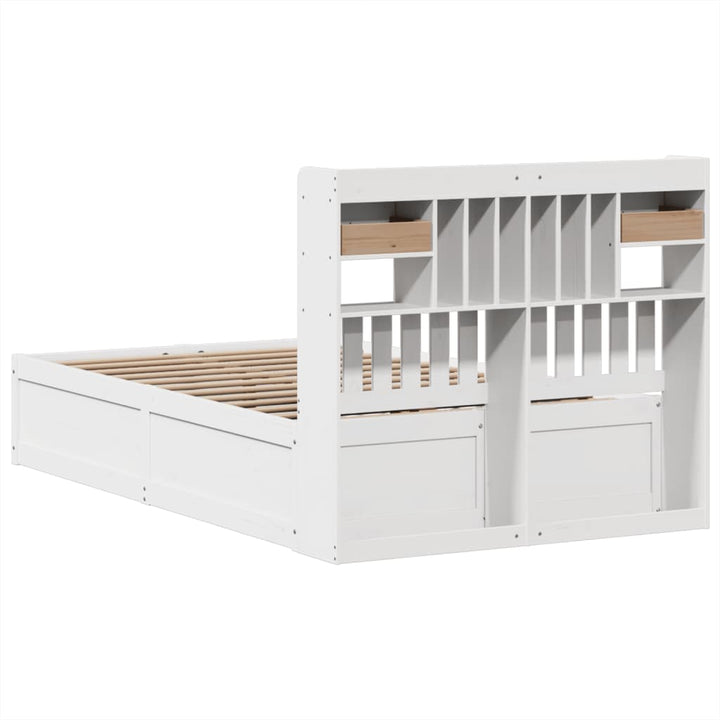 sengeramme uden madras 135x190 cm massivt fyrretræ hvid