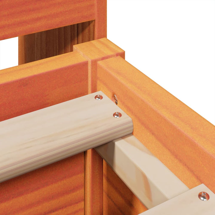 sengeramme uden madras 135x190 cm massivt fyrretræ brun
