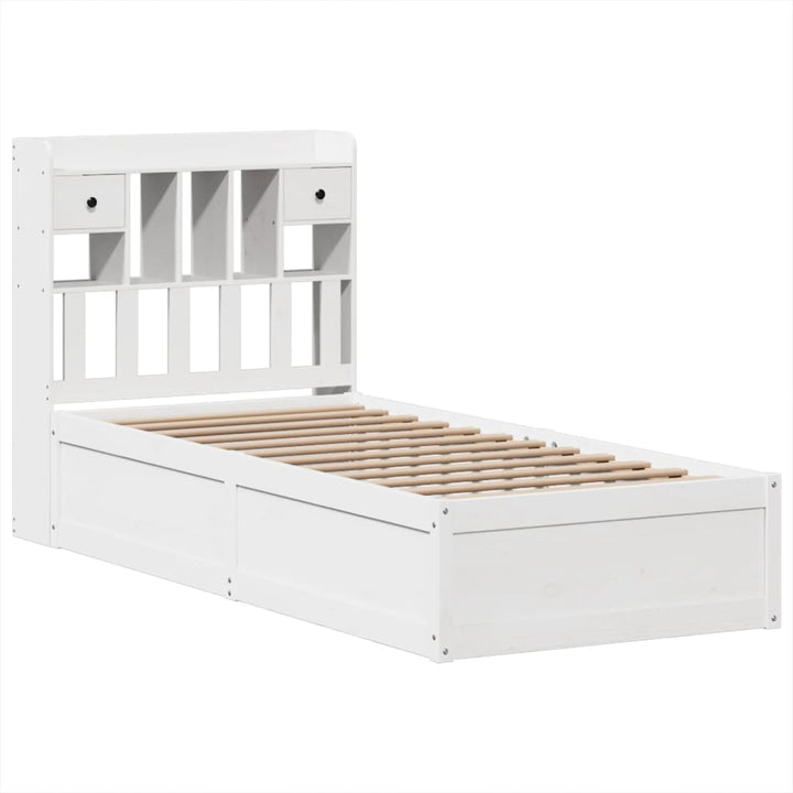 sengeramme uden madras 90x190 cm massivt fyrretræ hvid