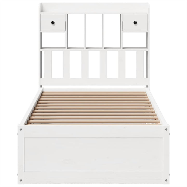 sengeramme uden madras 90x190 cm massivt fyrretræ hvid