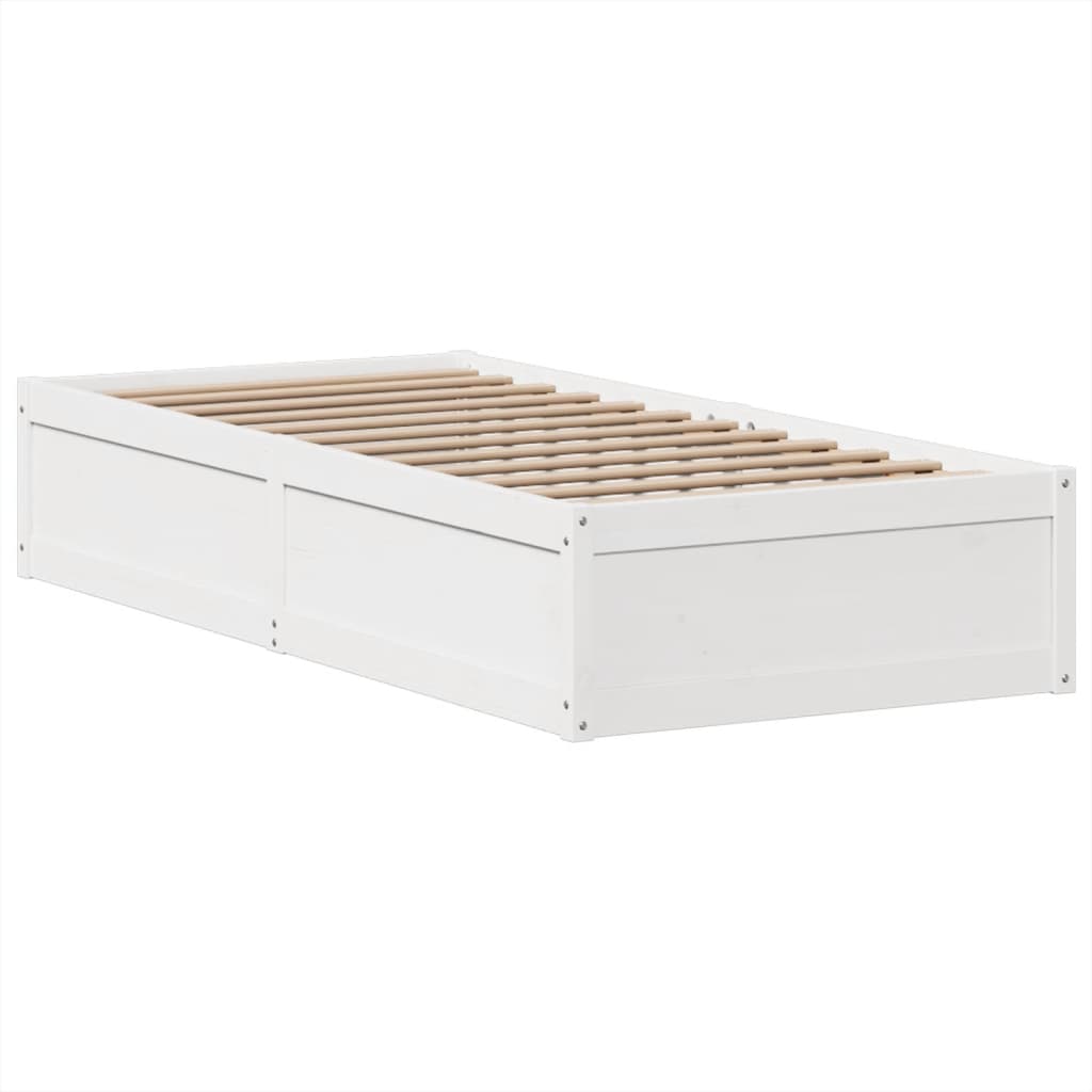 sengeramme uden madras 90x190 cm massivt fyrretræ hvid