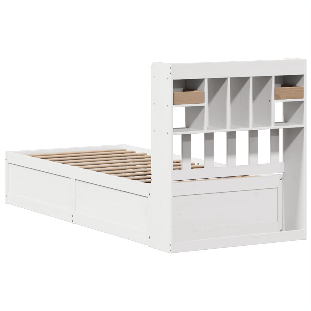 sengeramme uden madras 90x190 cm massivt fyrretræ hvid