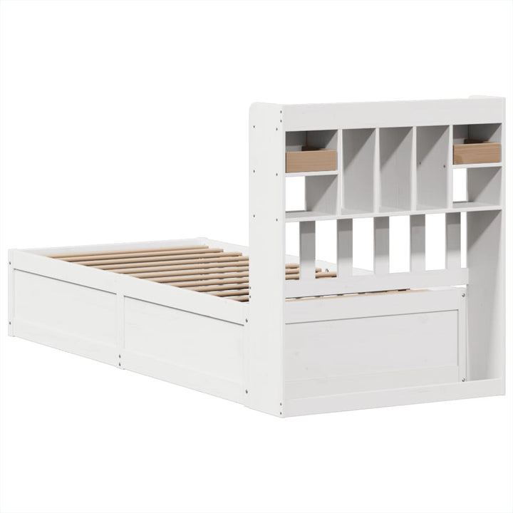sengeramme uden madras 90x190 cm massivt fyrretræ hvid