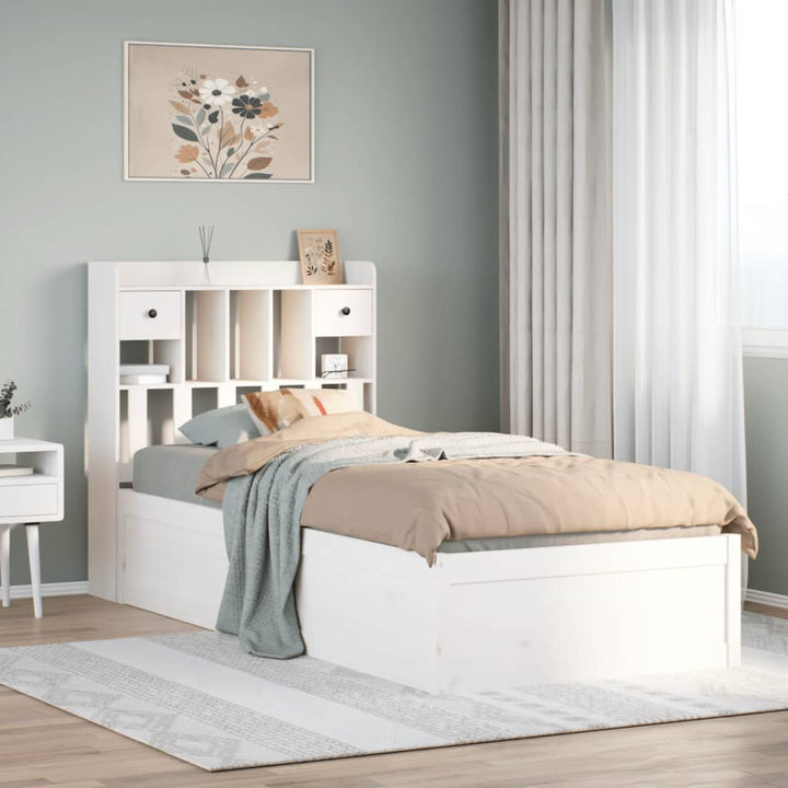 sengeramme uden madras 90x190 cm massivt fyrretræ hvid