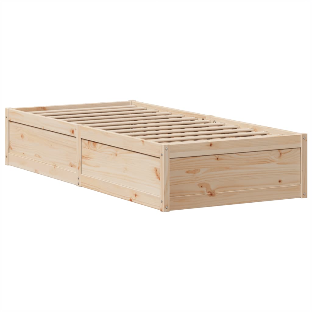 sengeramme uden madras 75x190 cm massivt fyrretræ