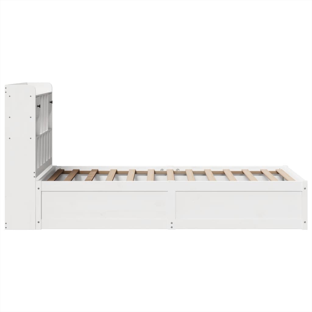 sengeramme uden madras 75x190 cm massivt fyrretræ hvid