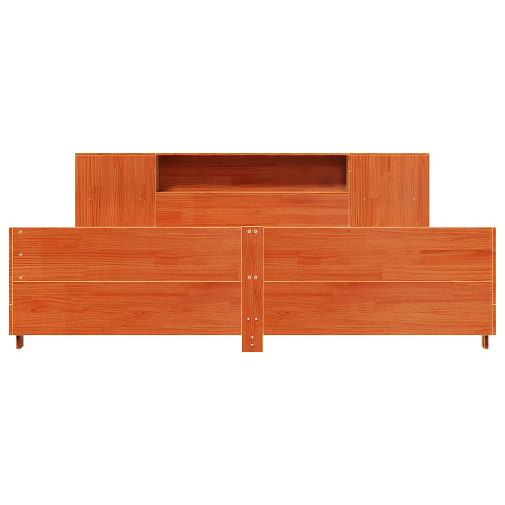 sengeramme uden madras 200x200 cm massivt fyrretræ gyldenbrun