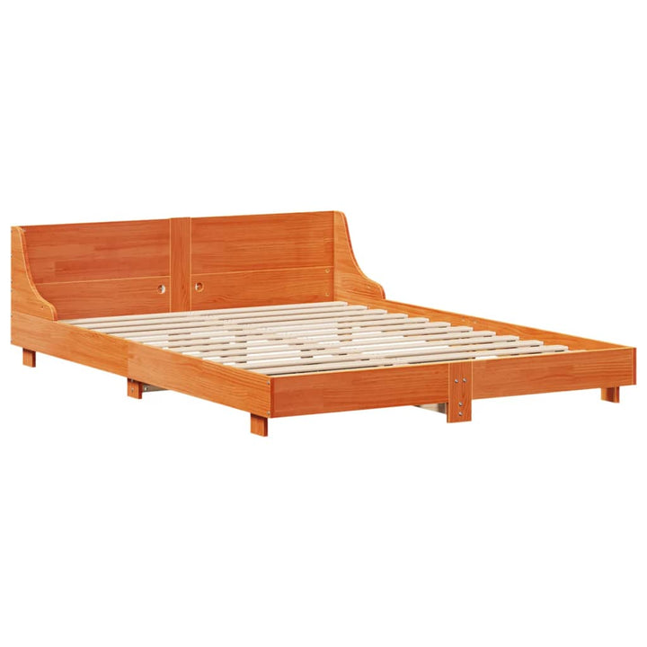 sengeramme uden madras 150x200 cm massivt fyrretræ gyldenbrun