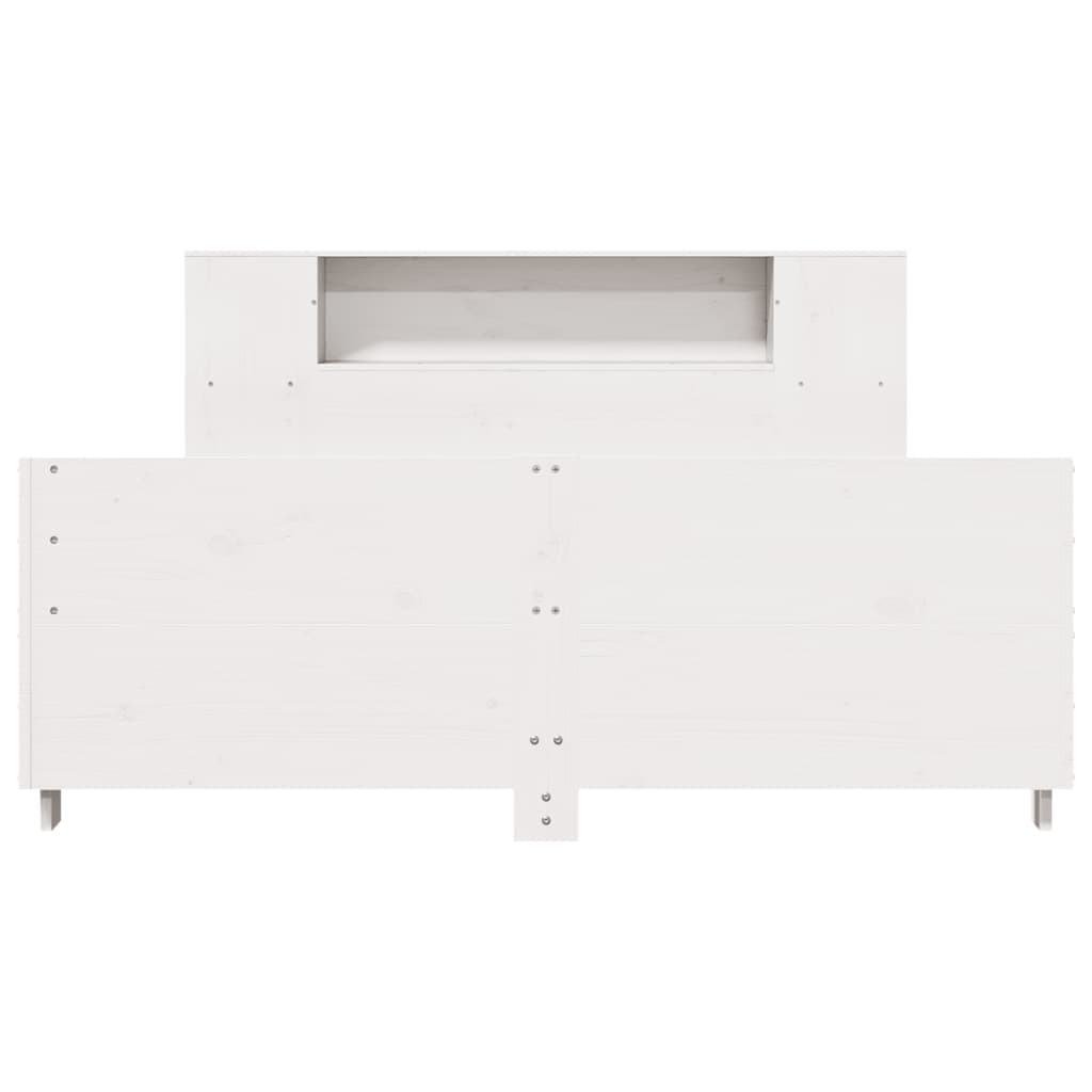 sengeramme uden madras 140x190 cm massivt fyrretræ hvid