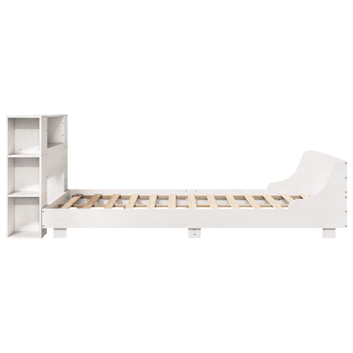 sengeramme uden madras 140x190 cm massivt fyrretræ hvid