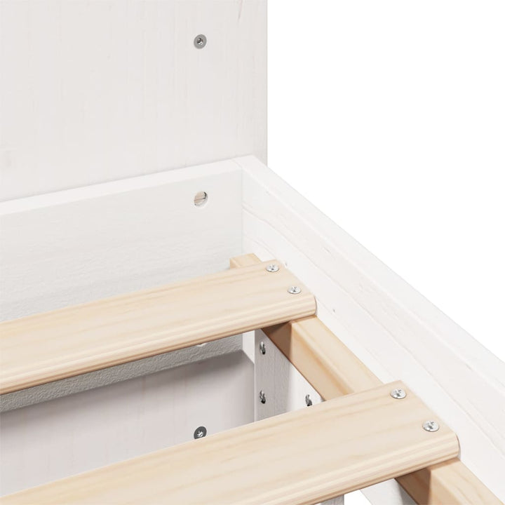 sengeramme uden madras 140x190 cm massivt fyrretræ hvid