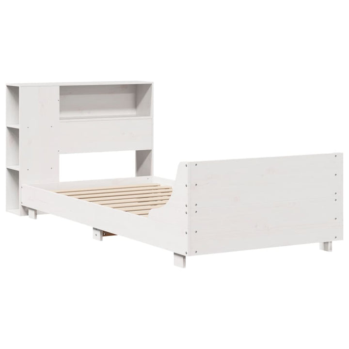 sengeramme uden madras 75x190 cm massivt fyrretræ hvid