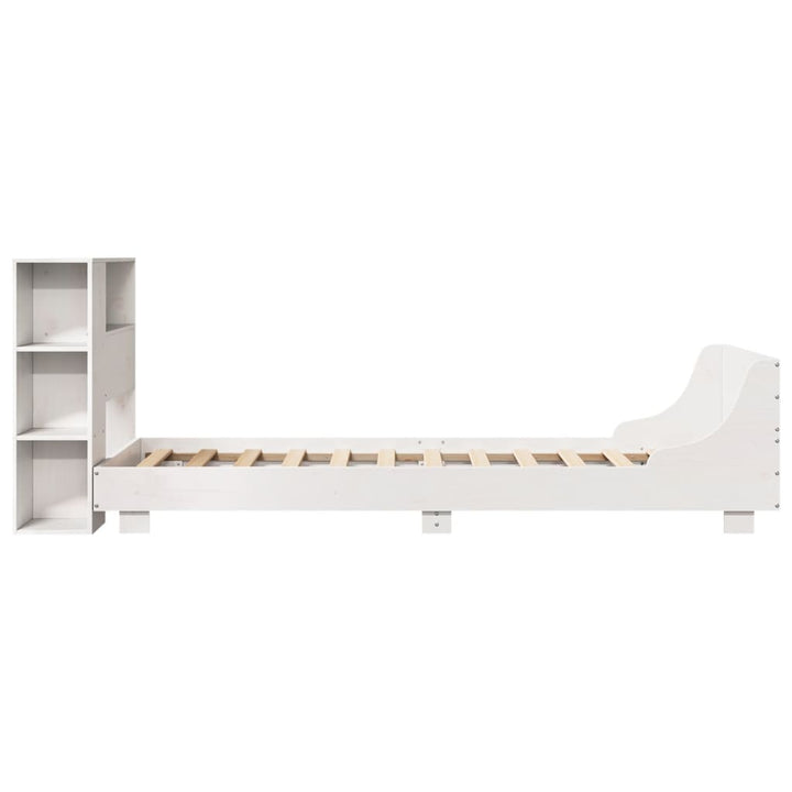 sengeramme uden madras 75x190 cm massivt fyrretræ hvid