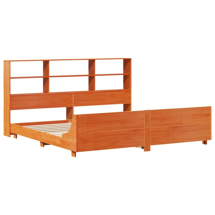 sengeramme uden madras 200x200 cm massivt fyrretræ gyldenbrun
