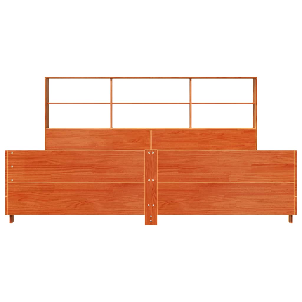 sengeramme uden madras 200x200 cm massivt fyrretræ gyldenbrun
