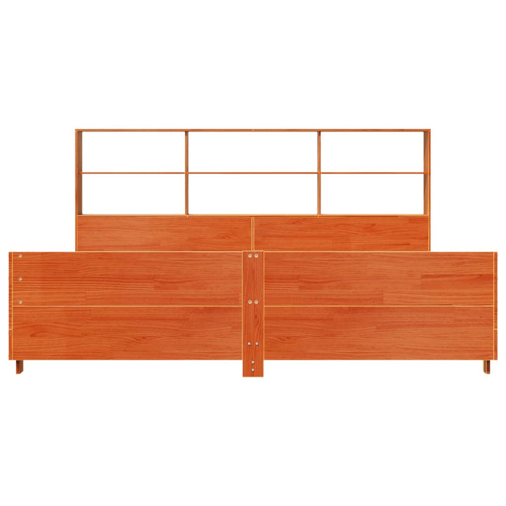 sengeramme uden madras 200x200 cm massivt fyrretræ gyldenbrun