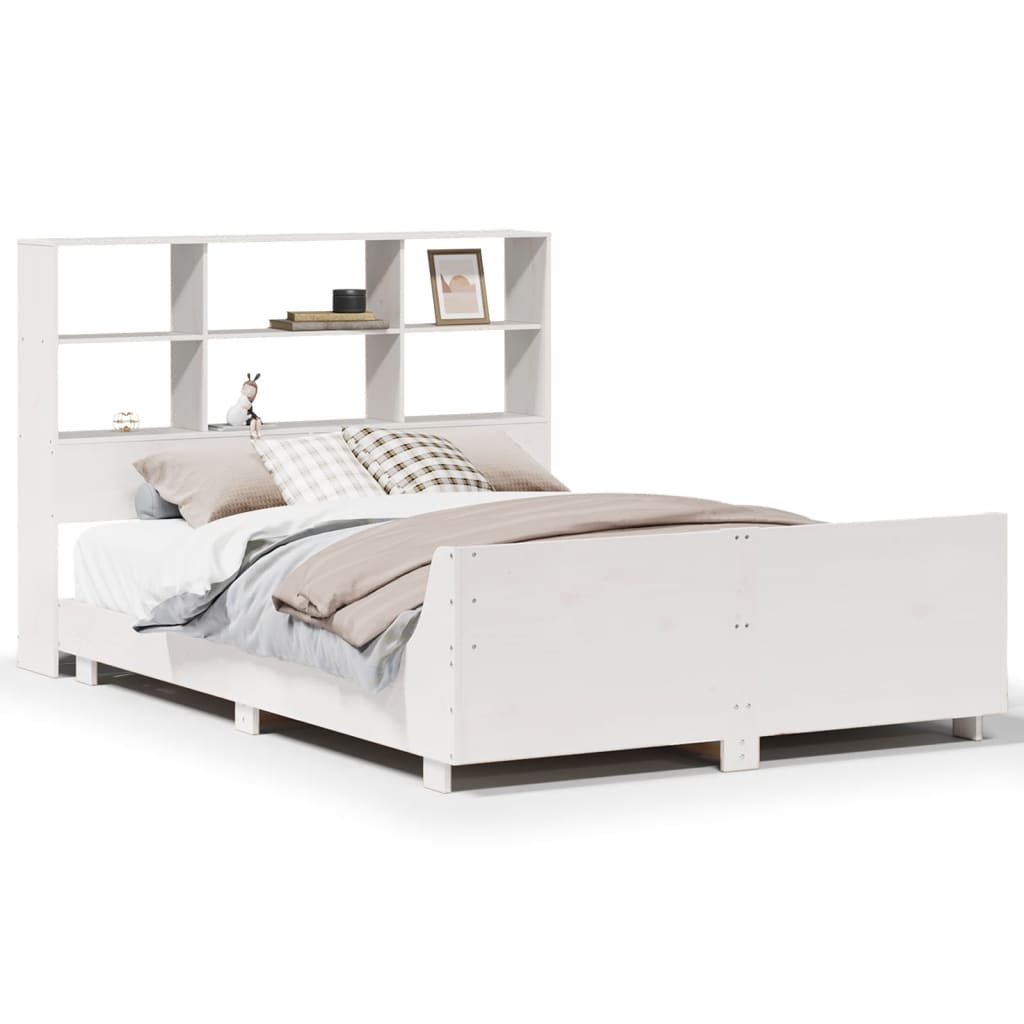 sengeramme uden madras 160x200 cm massivt fyrretræ hvid