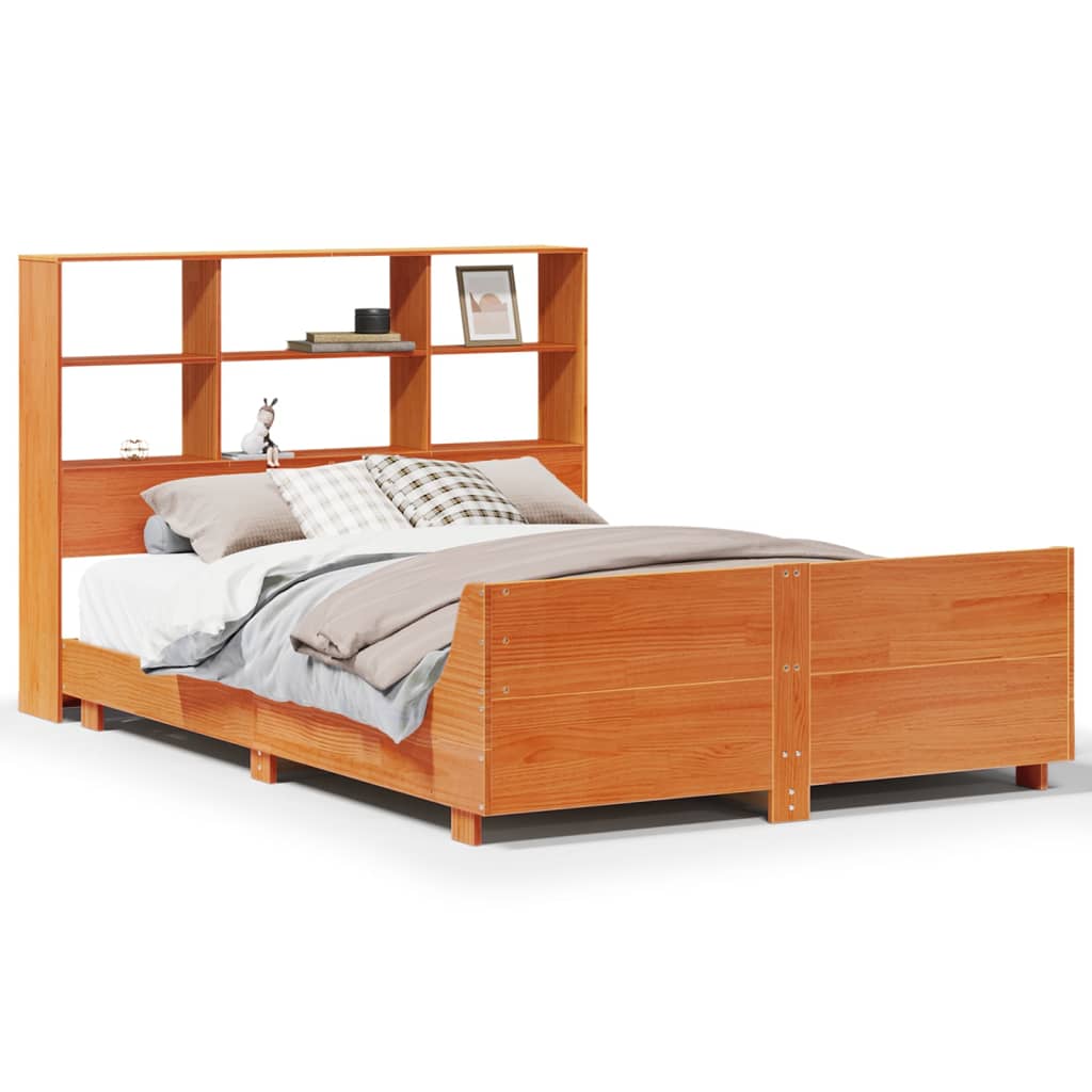 sengeramme uden madras 120x200 cm massivt fyrretræ gyldenbrun