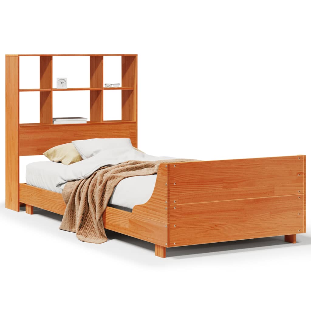 sengeramme uden madras 100x200 cm massivt fyrretræ gyldenbrun