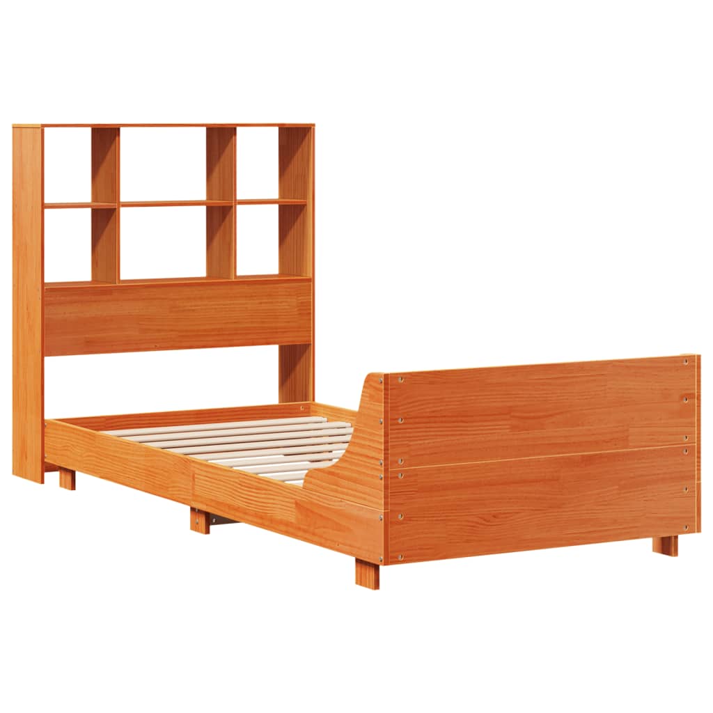 sengeramme uden madras 100x200 cm massivt fyrretræ gyldenbrun