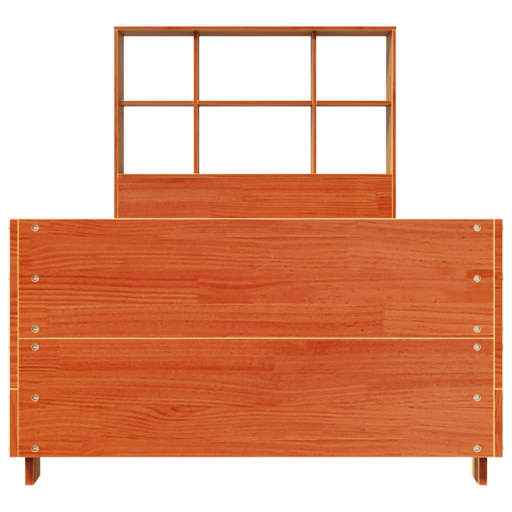 sengeramme uden madras 100x200 cm massivt fyrretræ gyldenbrun