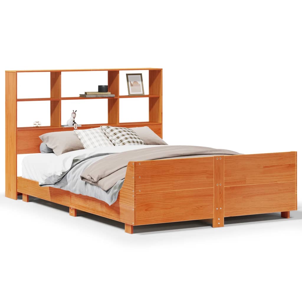 sengeramme uden madras 120x190 cm massivt fyrretræ gyldenbrun
