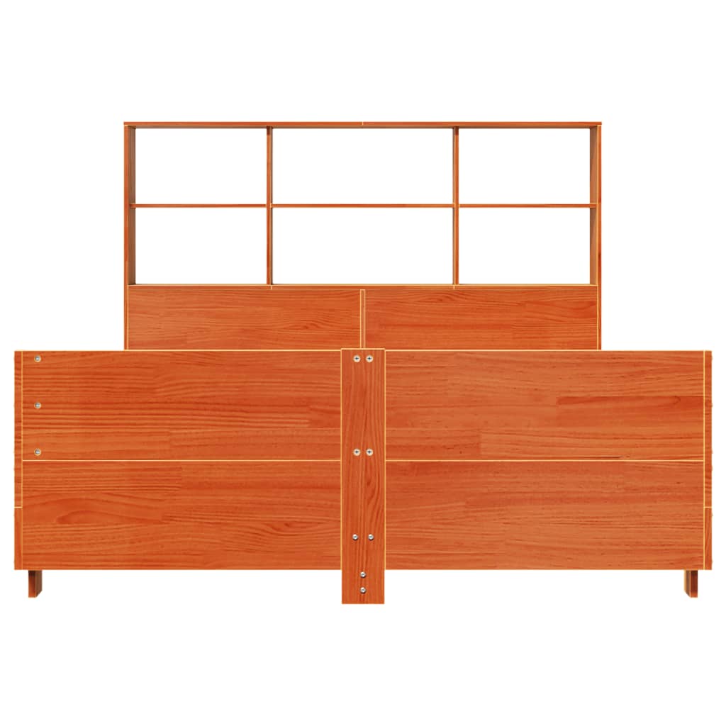sengeramme uden madras 120x190 cm massivt fyrretræ gyldenbrun