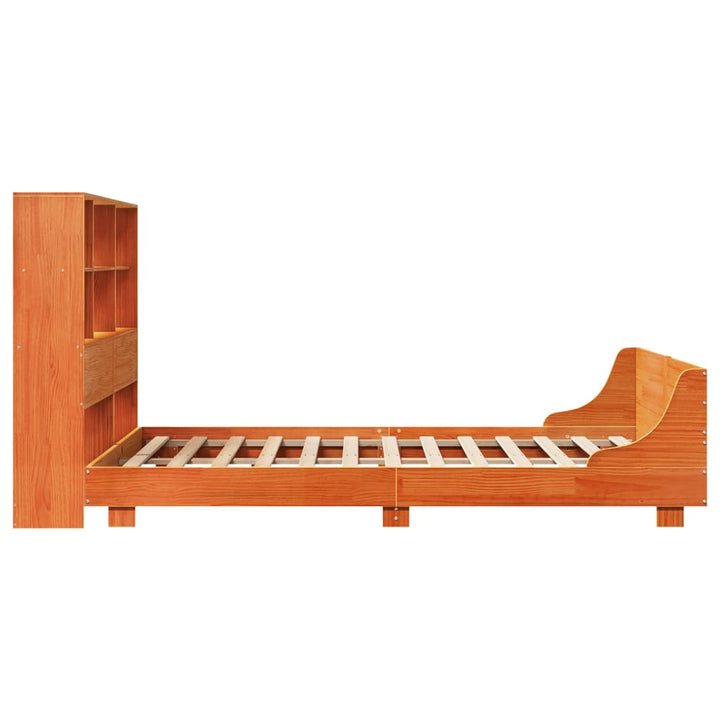 sengeramme uden madras 120x190 cm massivt fyrretræ gyldenbrun