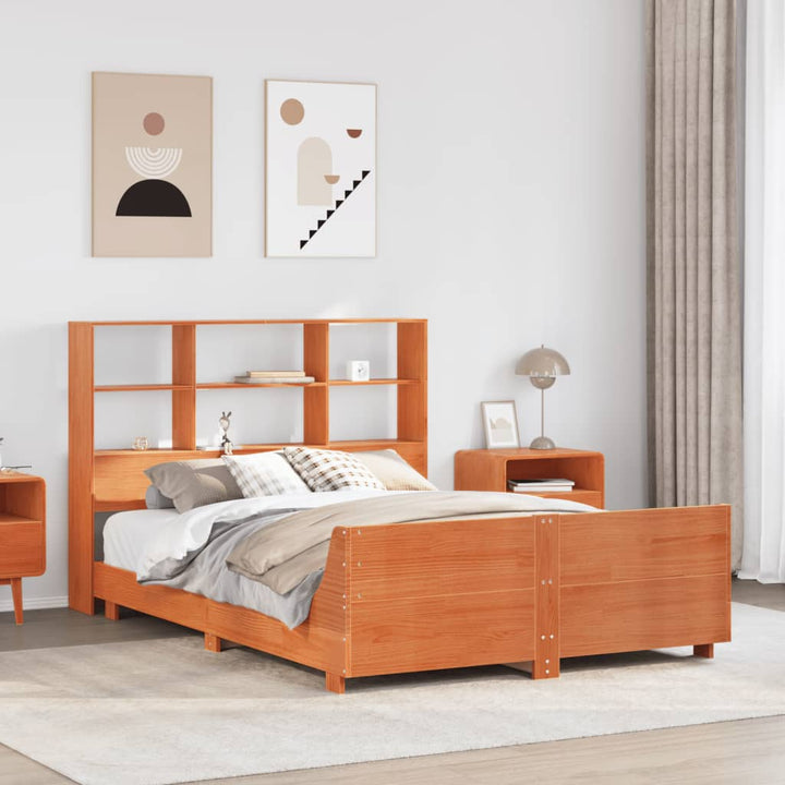 sengeramme uden madras 120x190 cm massivt fyrretræ gyldenbrun