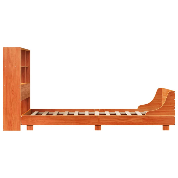 sengeramme uden madras 75x190 cm massivt fyrretræ gyldenbrun
