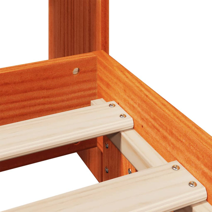sengeramme uden madras 75x190 cm massivt fyrretræ gyldenbrun