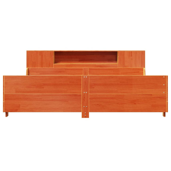 sengeramme uden madras 200x200 cm massivt fyrretræ gyldenbrun