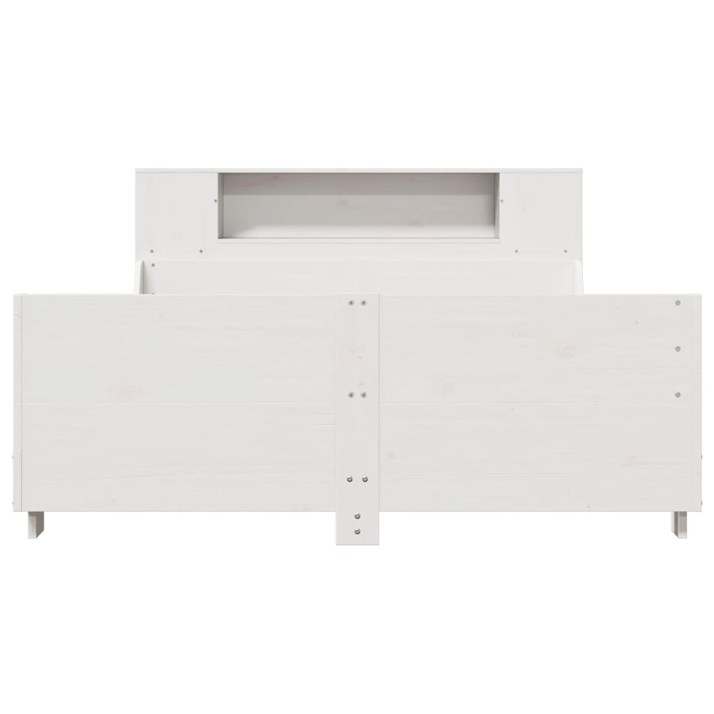 sengeramme uden madras 150x200 cm massivt fyrretræ hvid
