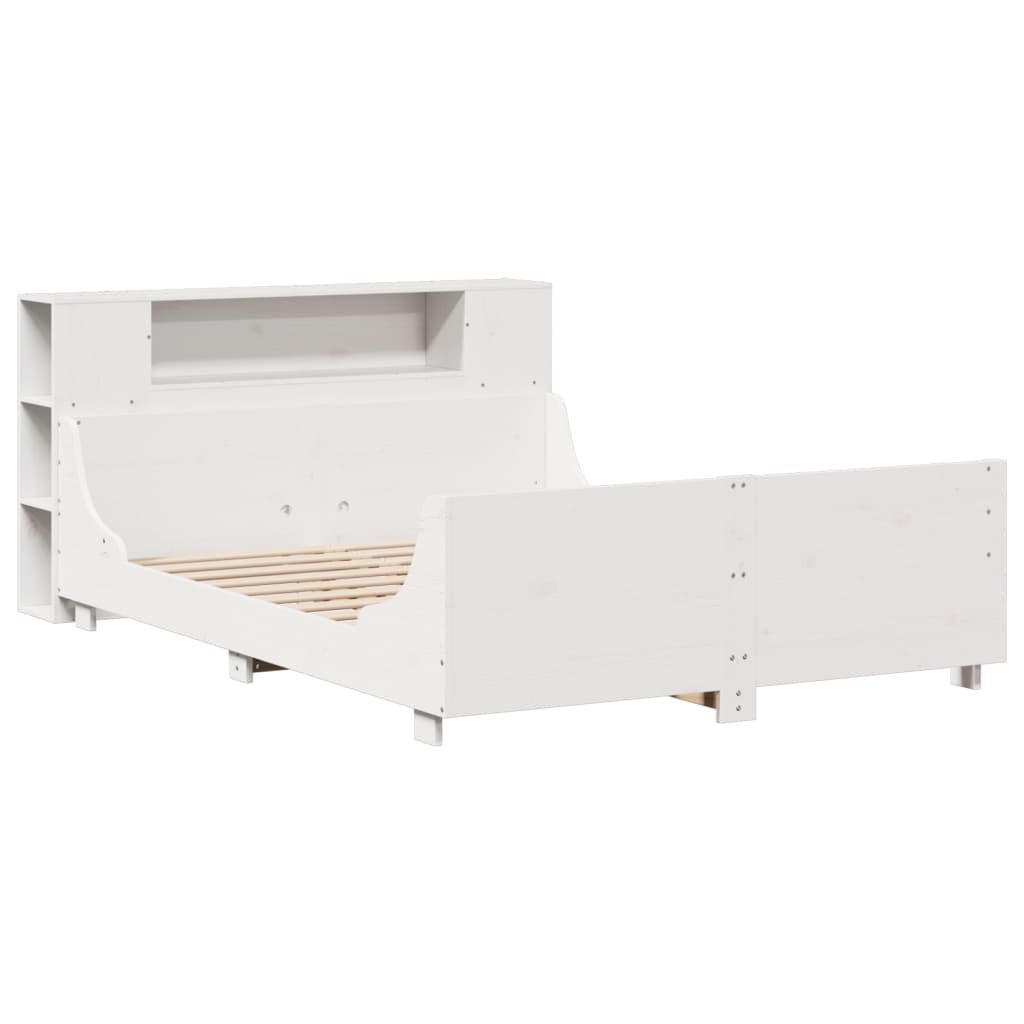 sengeramme uden madras 140x200 cm massivt fyrretræ hvid