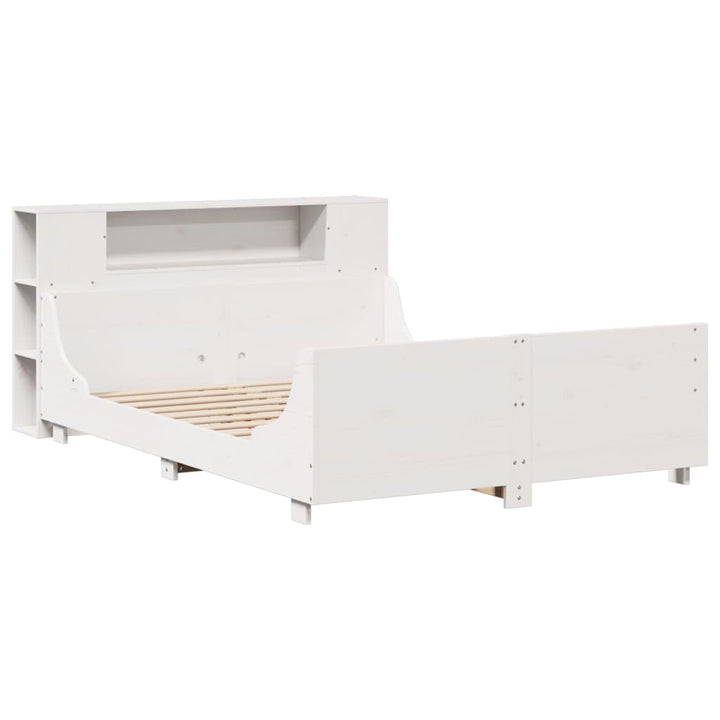 sengeramme uden madras 140x200 cm massivt fyrretræ hvid