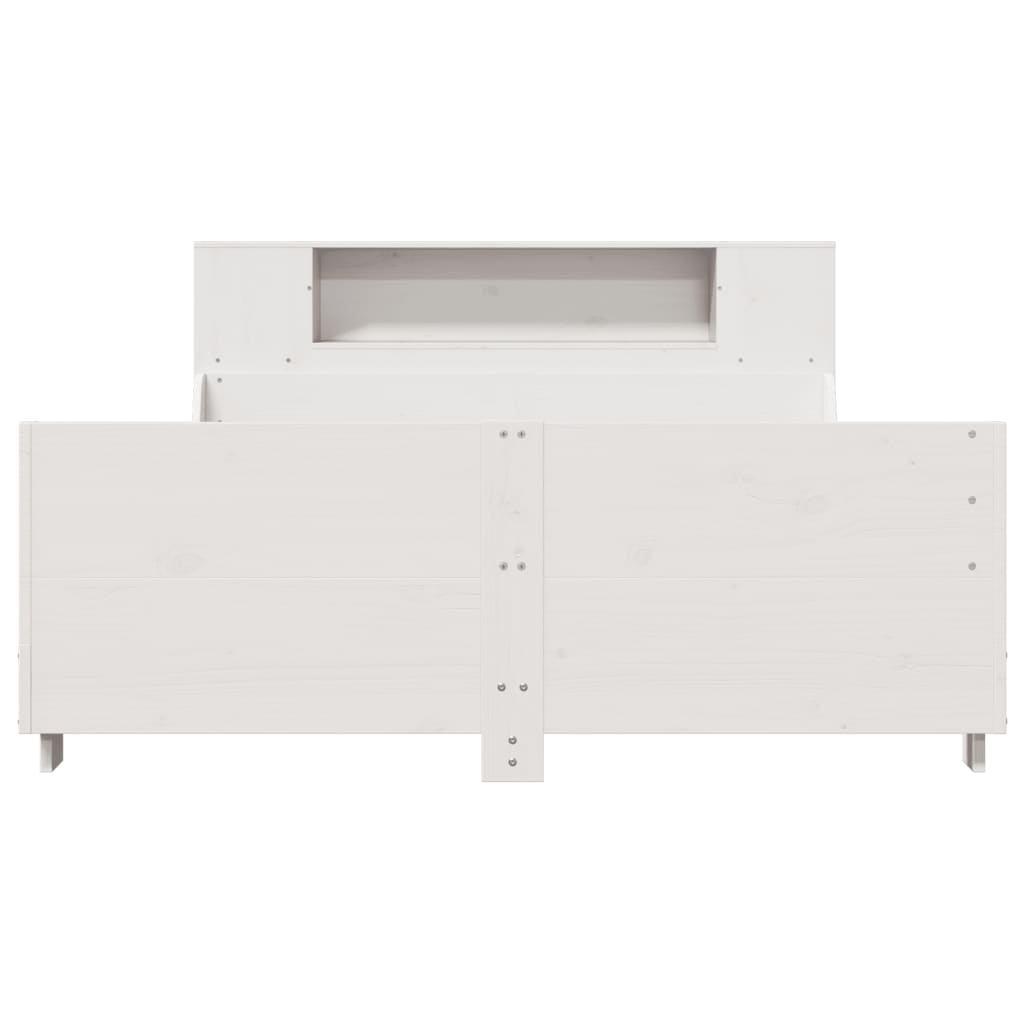 sengeramme uden madras 140x200 cm massivt fyrretræ hvid